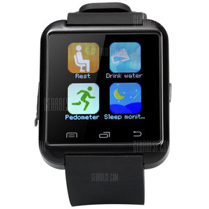 U8 Smart Bluetooth 3.0 Watch Outdoor Sports Smartwatch- BLACK