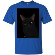 Black cat in black T-Shirt
