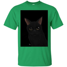 Black cat in black T-Shirt