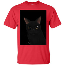 Black cat in black T-Shirt